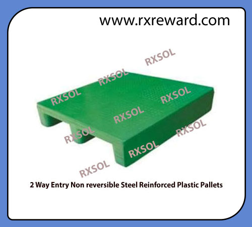 2 Way Entry Non reversible Steel Reinforced Plastic Pallets
