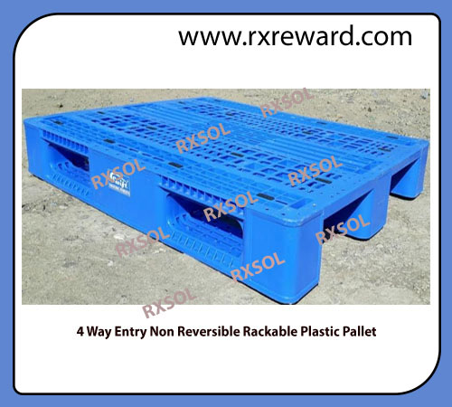 4 Way Entry Non Reversible Rackable Plastic Pallet