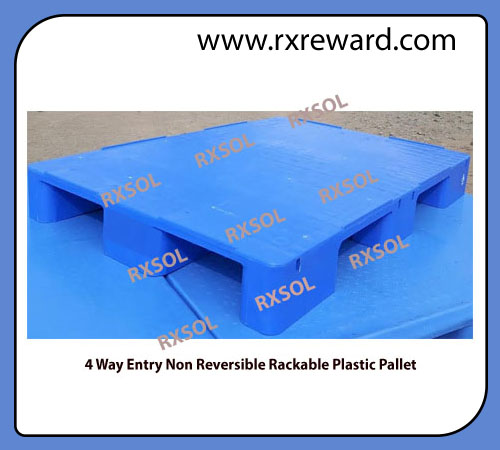4 Way Entry Non Reversible Rackable Plastic Pallet