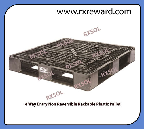 4 Way Entry Non Reversible Rackable Plastic Pallet